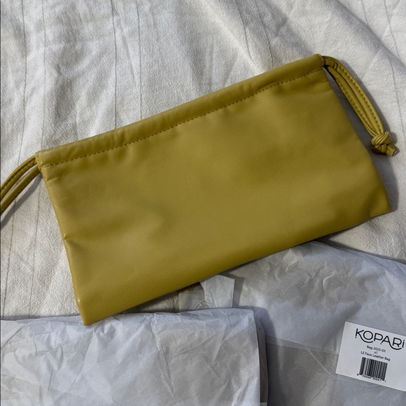 Kopari Mustard Vegan Leather Clutch - pouch only - Picture 4 of 7